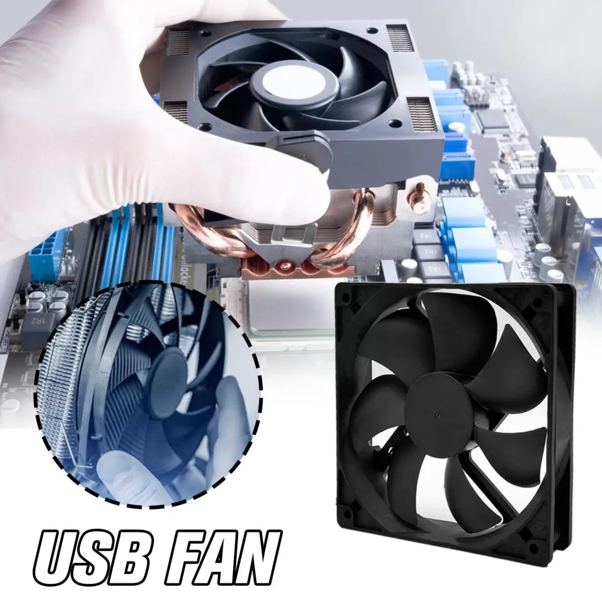 5V Brushless Cooling Fan USB Ventiliator Computer Case 2500RPM Cooler Oil-impregnated PBT CPU Radiator USB Fan PC USB Gadgets - Image 4