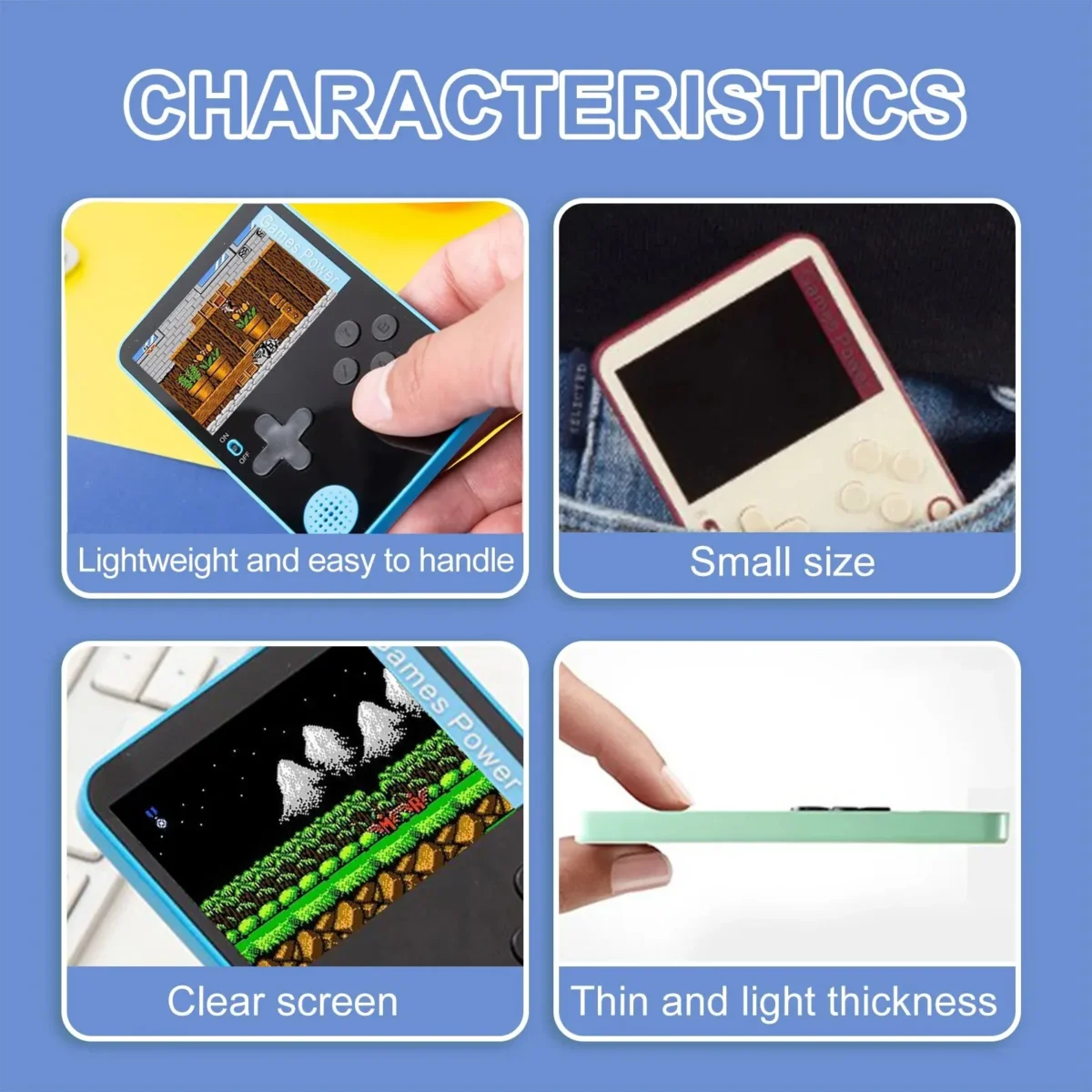 K10 Thin Handheld Game Console 2.4 Inch Screen Portable Magnetic Phone Case Children Retro Classic Game Toy Kids Christmas Gift - Image 5